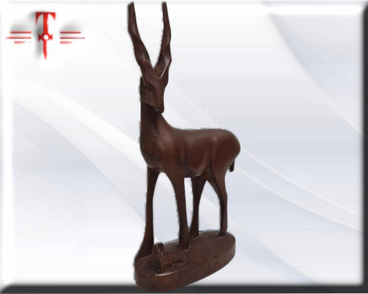 Ciervo madera , animal decoracion del hogar - producto artesanal