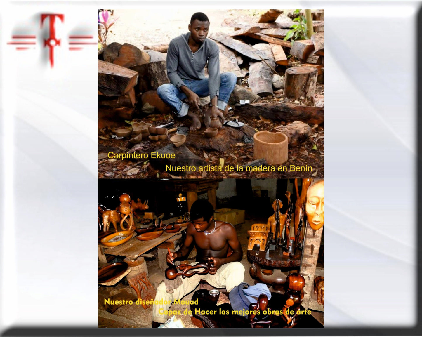 Conjunto de 4 musicos en madera hecho a mano , arte Africano , Galería de arte