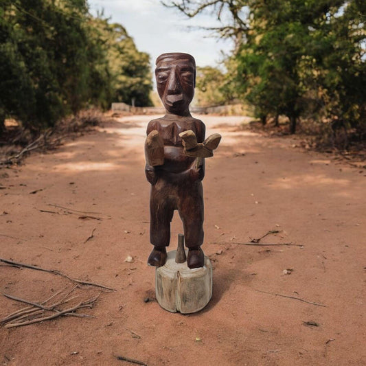 Alboran Oba Kolaba Puppe, Holz - Santeria, Yoruba, Lucumí