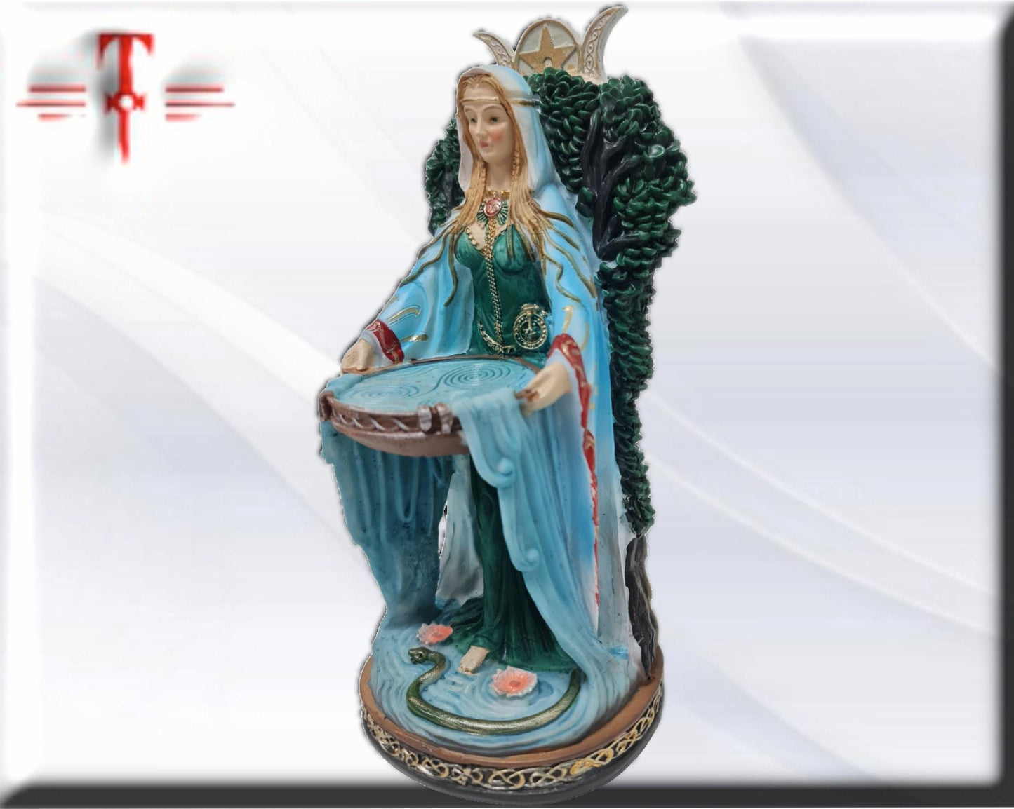Statue der Göttin Danu, mythologische Götter, esoterische und religiöse Gegenstände, handbemalt