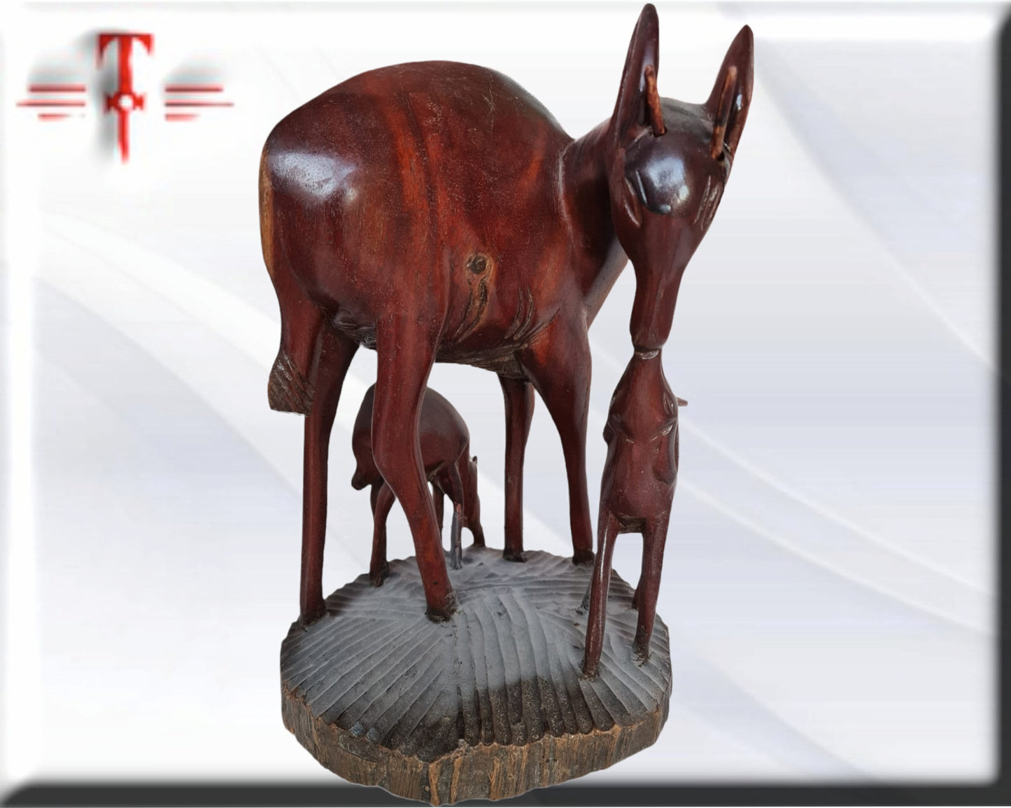 Estatua Familia Animales ciervos , Arte Africano  , Galería de arte , Antigüedad , artesanía africana