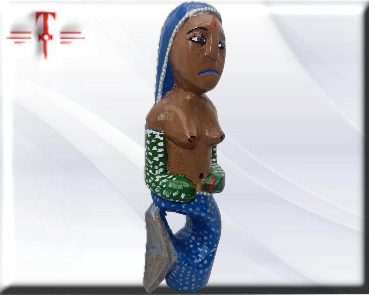 Escultura madera Mami Wata  , original de Africa ( Benín ) Yemaya