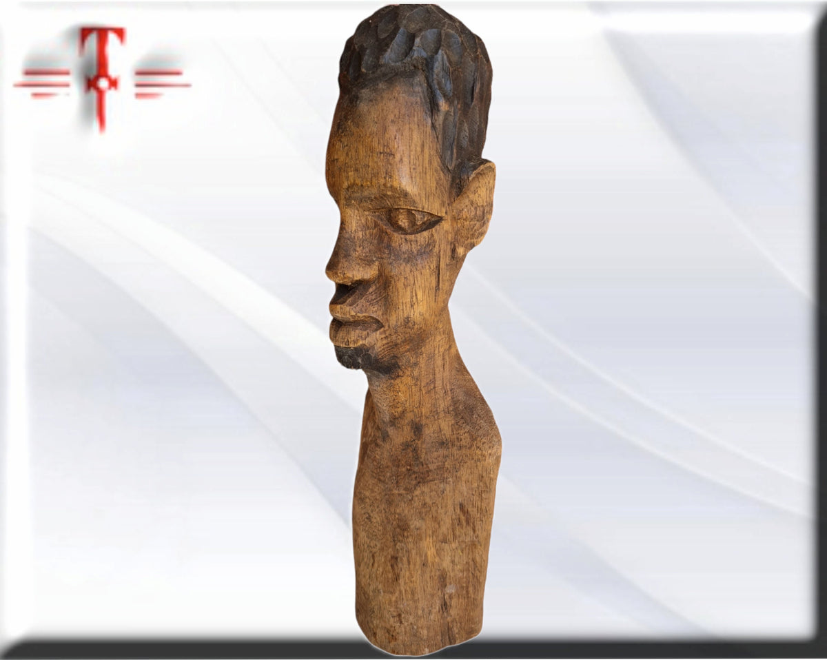 Busto hombre Africano  Mali , artesanía africana , Arte africano , Galería de arte , antigüedad