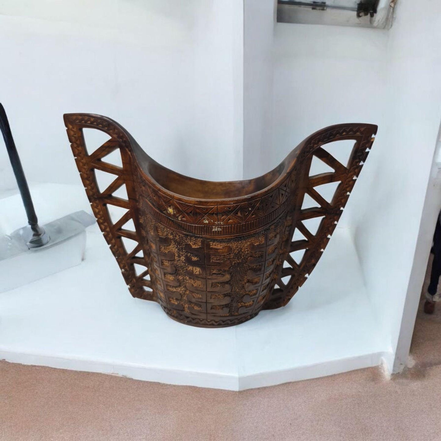 Holzkorb Afrikanische Kunst, Kunstgalerie, Antiquitäten, Afrikanisches Kunsthandwerk