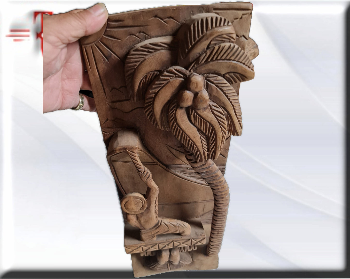 Escultura relieve palmera Tribal  , arte Africano , Galería de arte , hecho a mano , Original