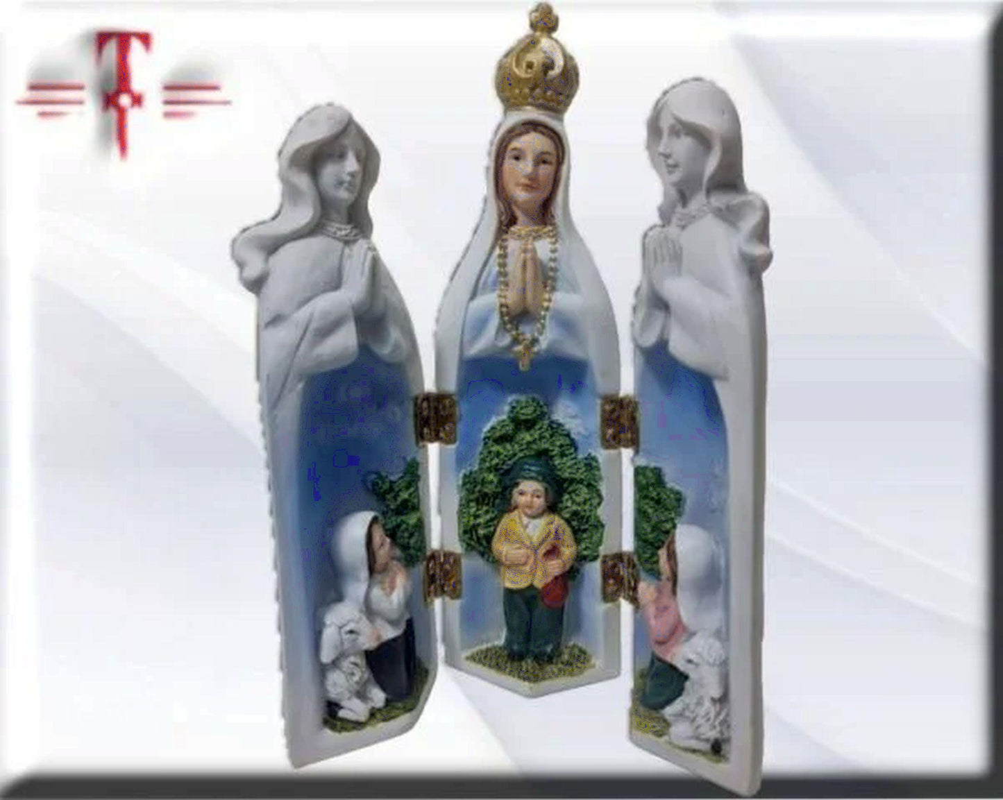 Fatima-Triptychon mit Hirten, Heiligen und katholischen Jungfrauen, Religiöse Produkte