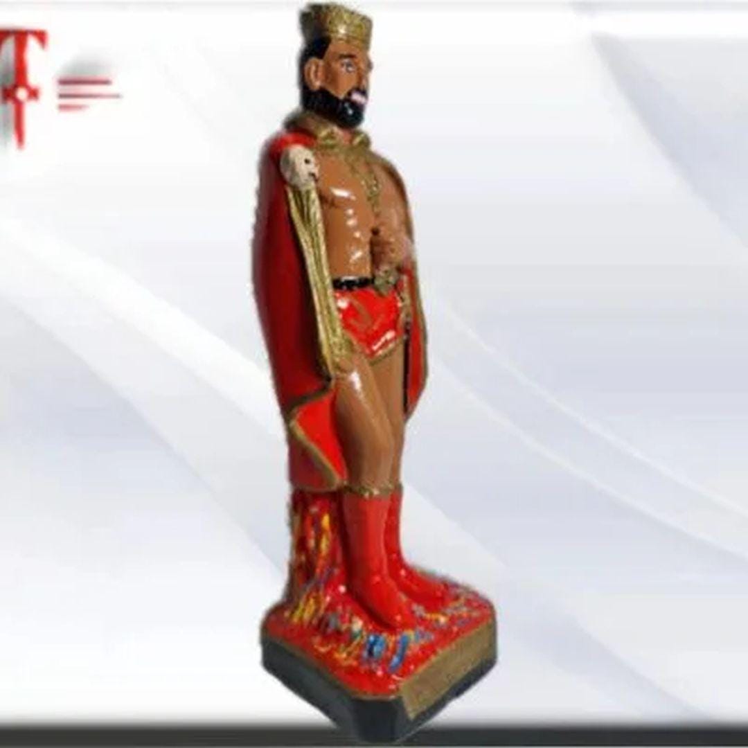 Statue, Figur, Exu, König der 7 Kreuzungen, Kimbisa, Umbanda, Candomblé