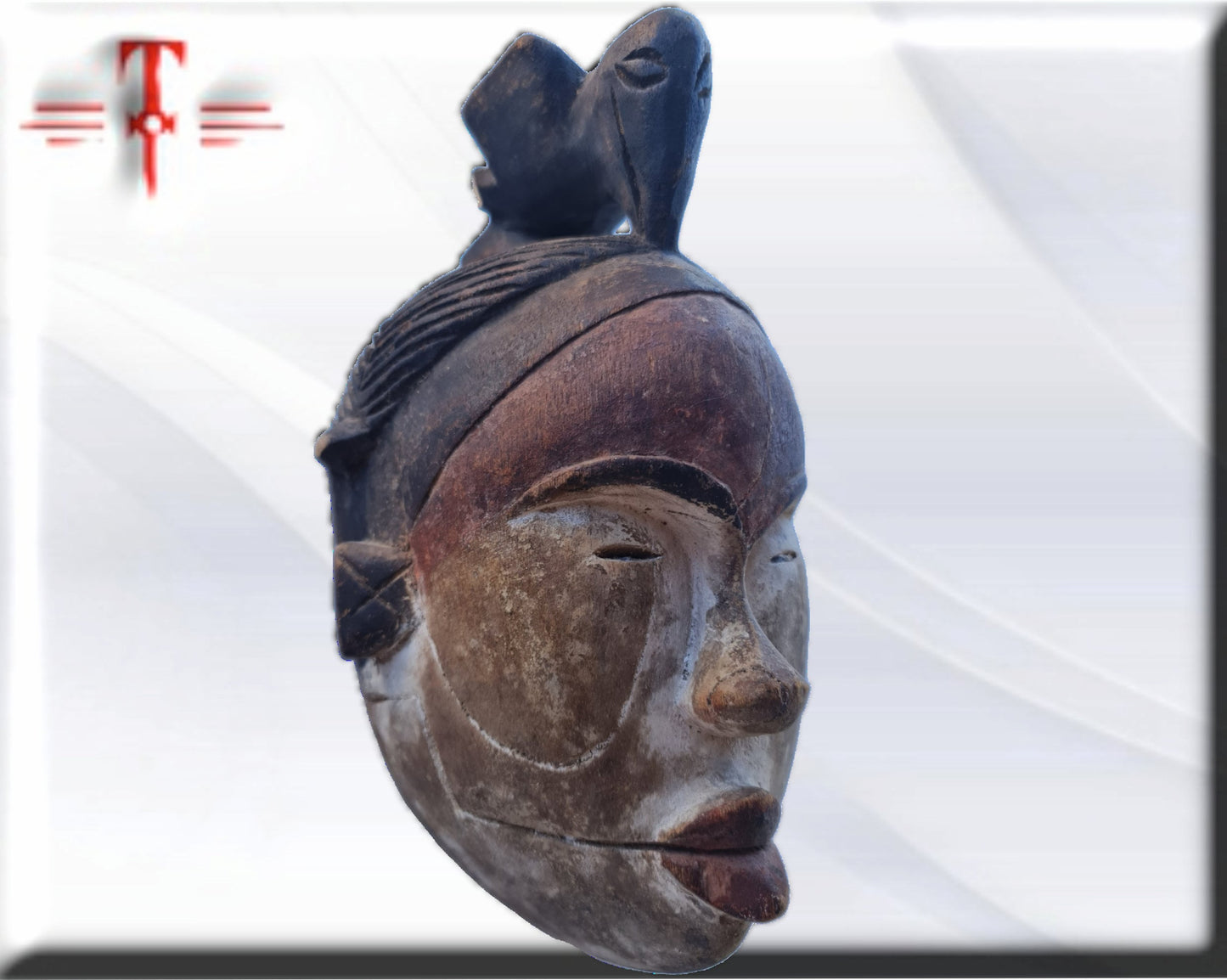 Alte Punu-Gabun-Maske afrikanische Kunst