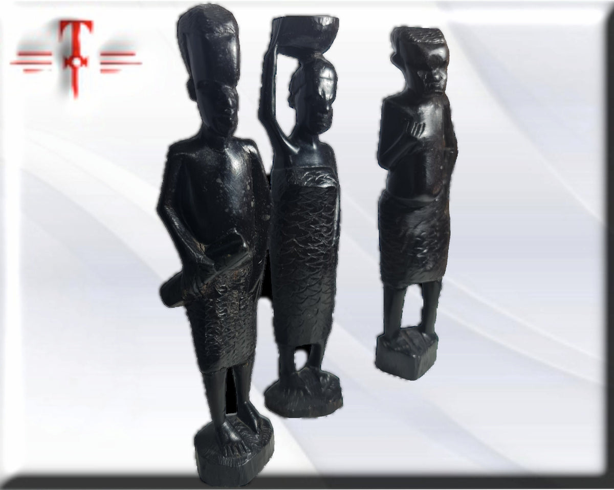 estatuillas familia africana , arte y decoración africana