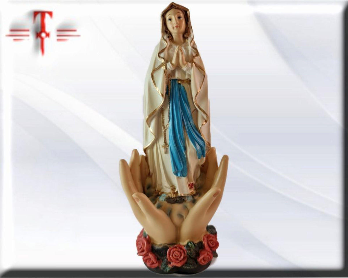 Jungfrau von Lourdes in Händen, Katholische Heilige und Jungfrauen, Religiöse Produkte