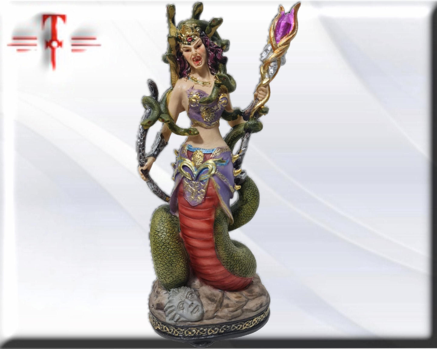 Medusa-Statue, mythologische Götter, esoterische und religiöse Gegenstände, handbemalt