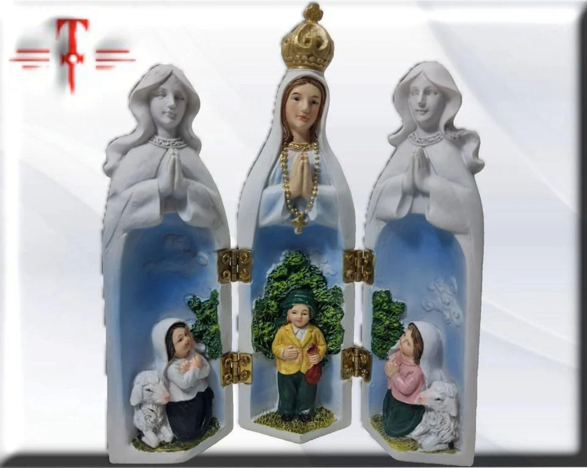 Fatima-Triptychon mit Hirten, Heiligen und katholischen Jungfrauen, Religiöse Produkte