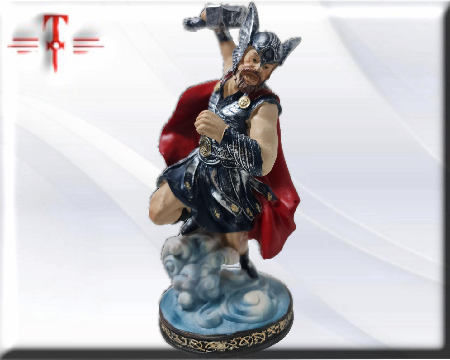 Statue des Gottes Thor, mythologische Götter, esoterische und religiöse Gegenstände, handbemalt