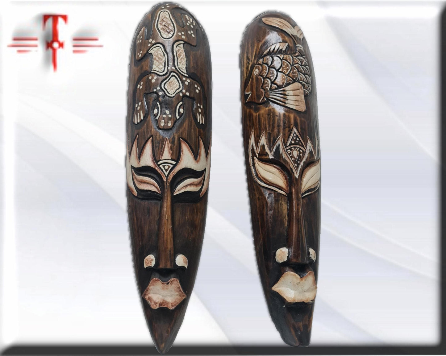 Pareja de mascaras , Indonesia ,  hecho a mano