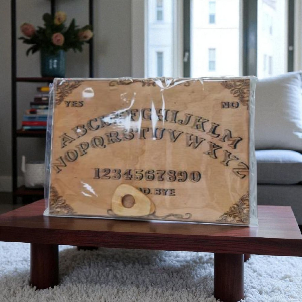 Ouija-Brett aus Holz, esoterische Bücher, Okkultismus, Parapsychologie