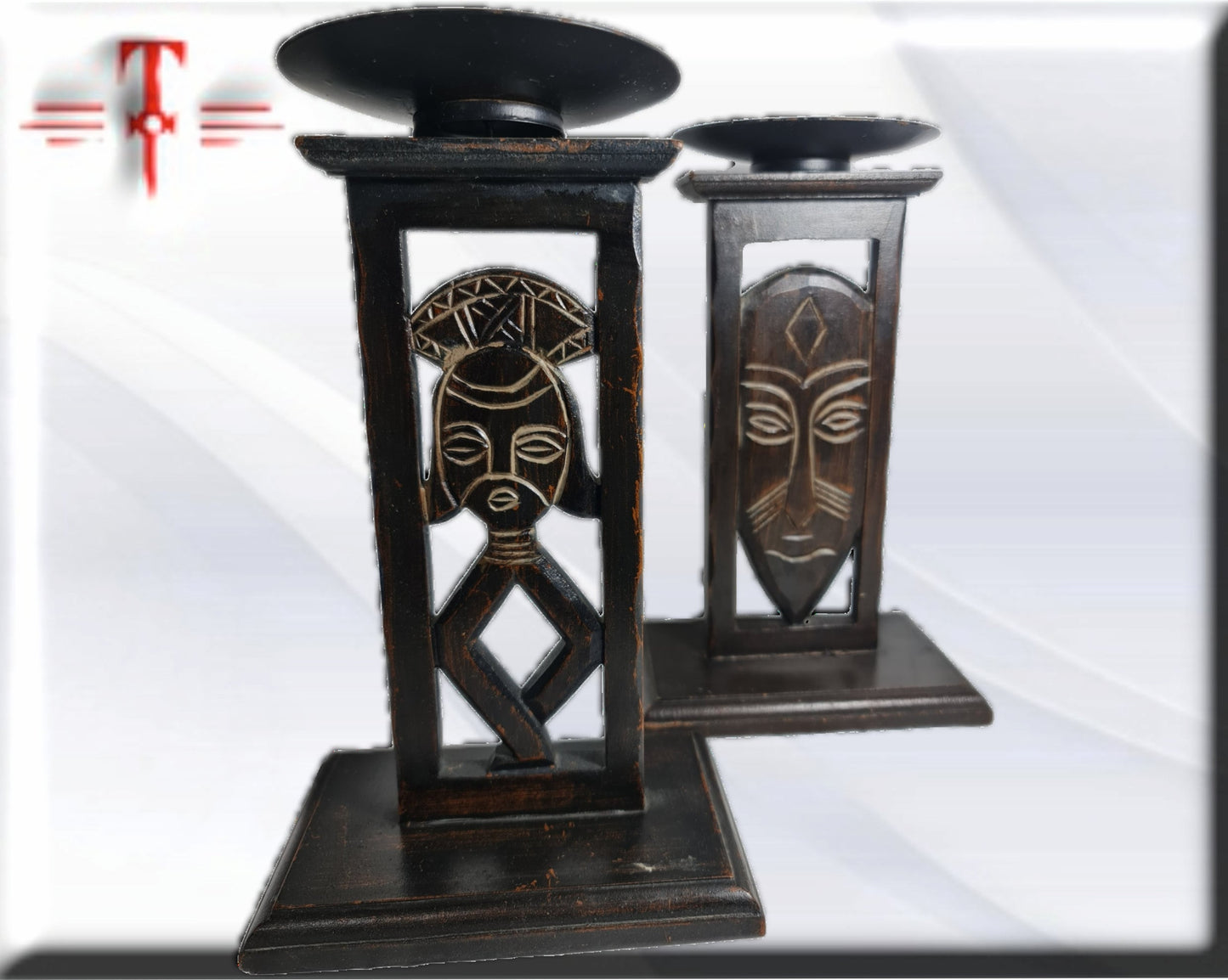 Afrikanische Kerzenhalter, afrikanische Kunst, Kunstgalerie, handgefertigt