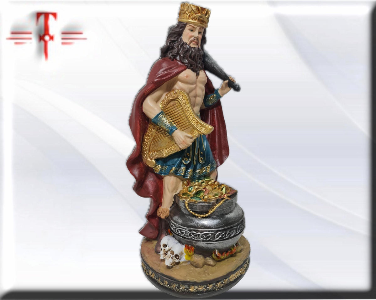 Statue des Gottes Dagda, mythologische Götter, esoterische und religiöse Gegenstände, handbemalt