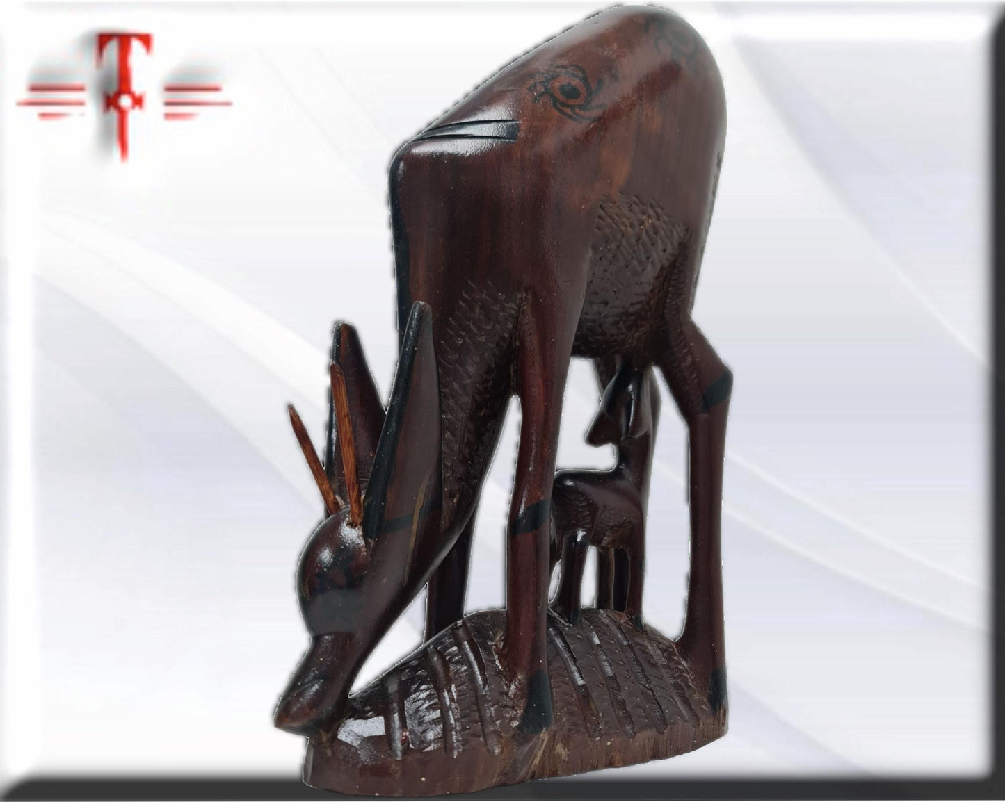 Estatua Familia Animales ciervos , Arte Africano  , Galería de arte , Antigüedad , artesanía africana