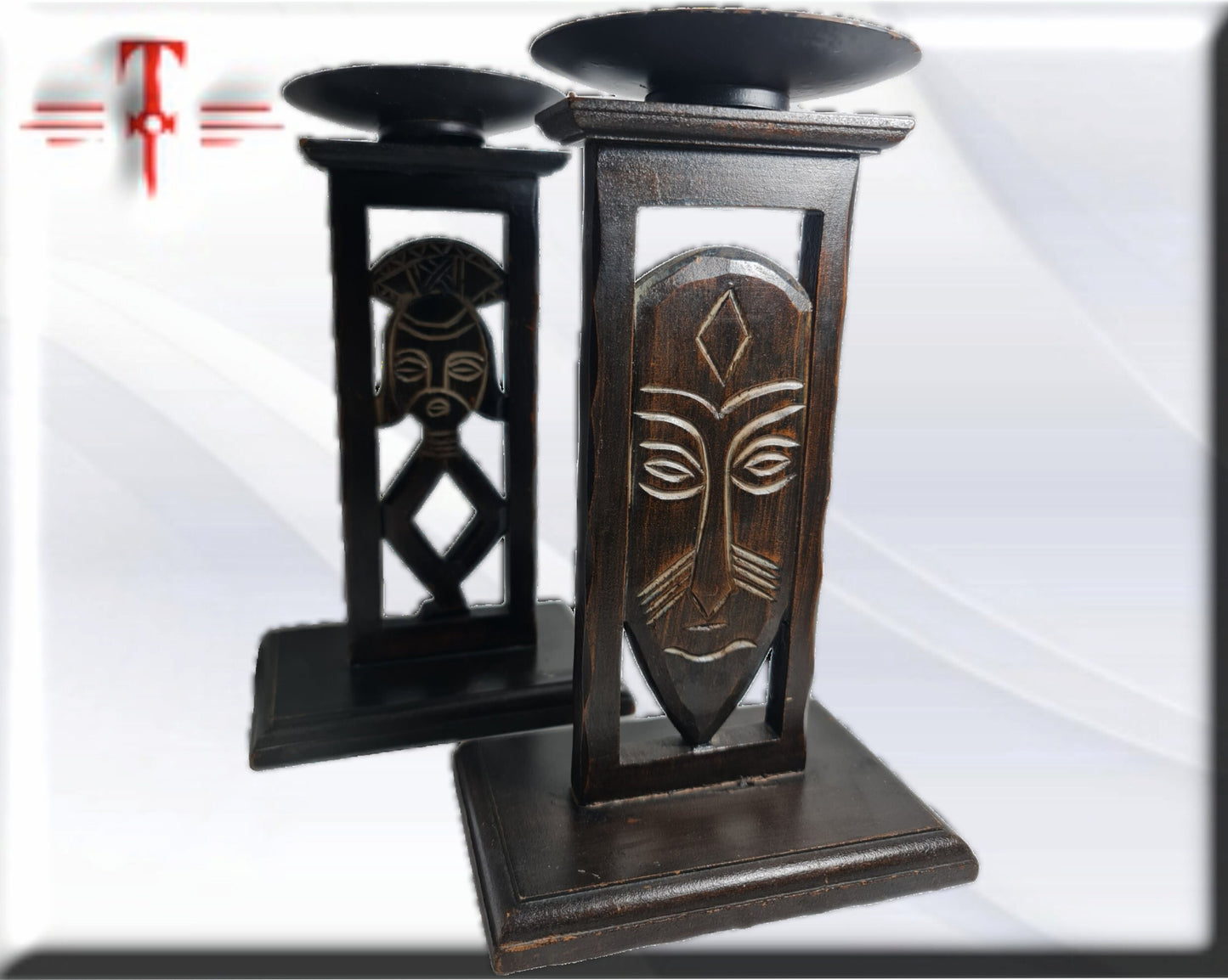 Afrikanische Kerzenhalter, afrikanische Kunst, Kunstgalerie, handgefertigt