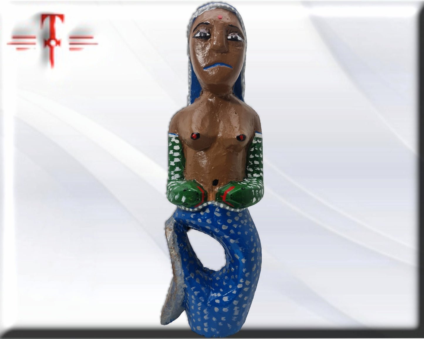 Escultura madera Mami Wata  , original de Africa ( Benín ) Yemaya