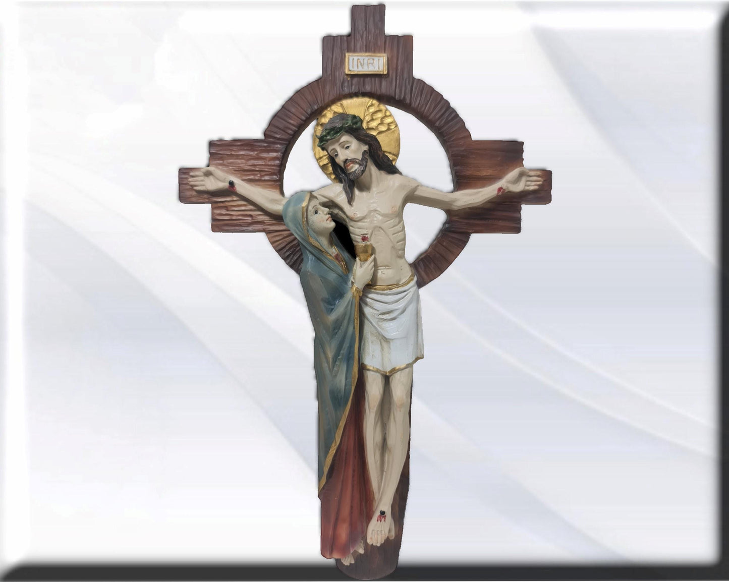 Crucifijo Cruz con Maria  . Catholic Saints and Virgins, Religious products,