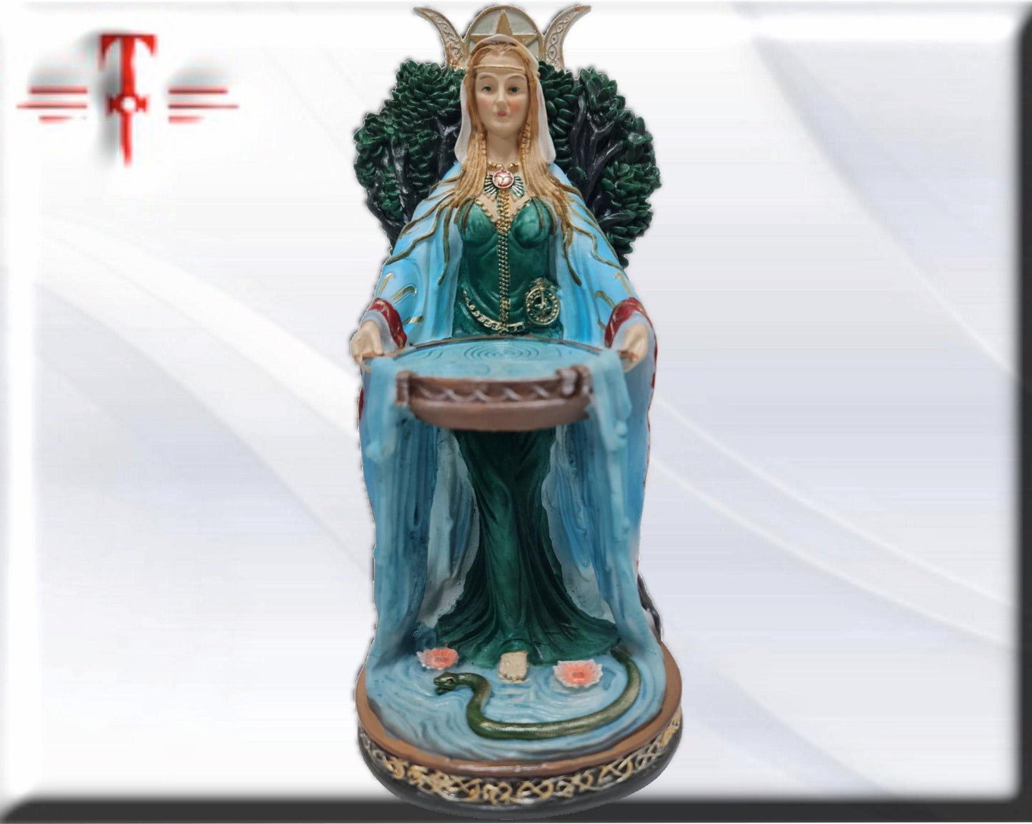 Statue der Göttin Danu, mythologische Götter, esoterische und religiöse Gegenstände, handbemalt