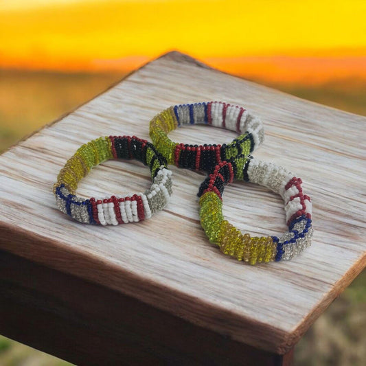 Elastisches Armband der 7 Orishas, ​​​​Ildés Mazo der 7 afrikanischen Mächte, Yoruba-Gottheiten, Santeria