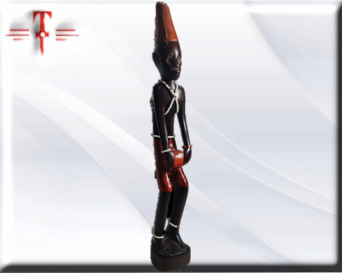 Africano con tambor arte tribal africano hecho a mano