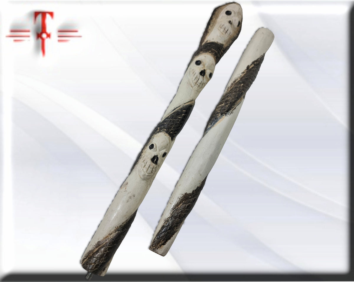 Eggun mit Stab, Schlange, Totenkopf, Santeria, Palo Mayombe, Voodoo