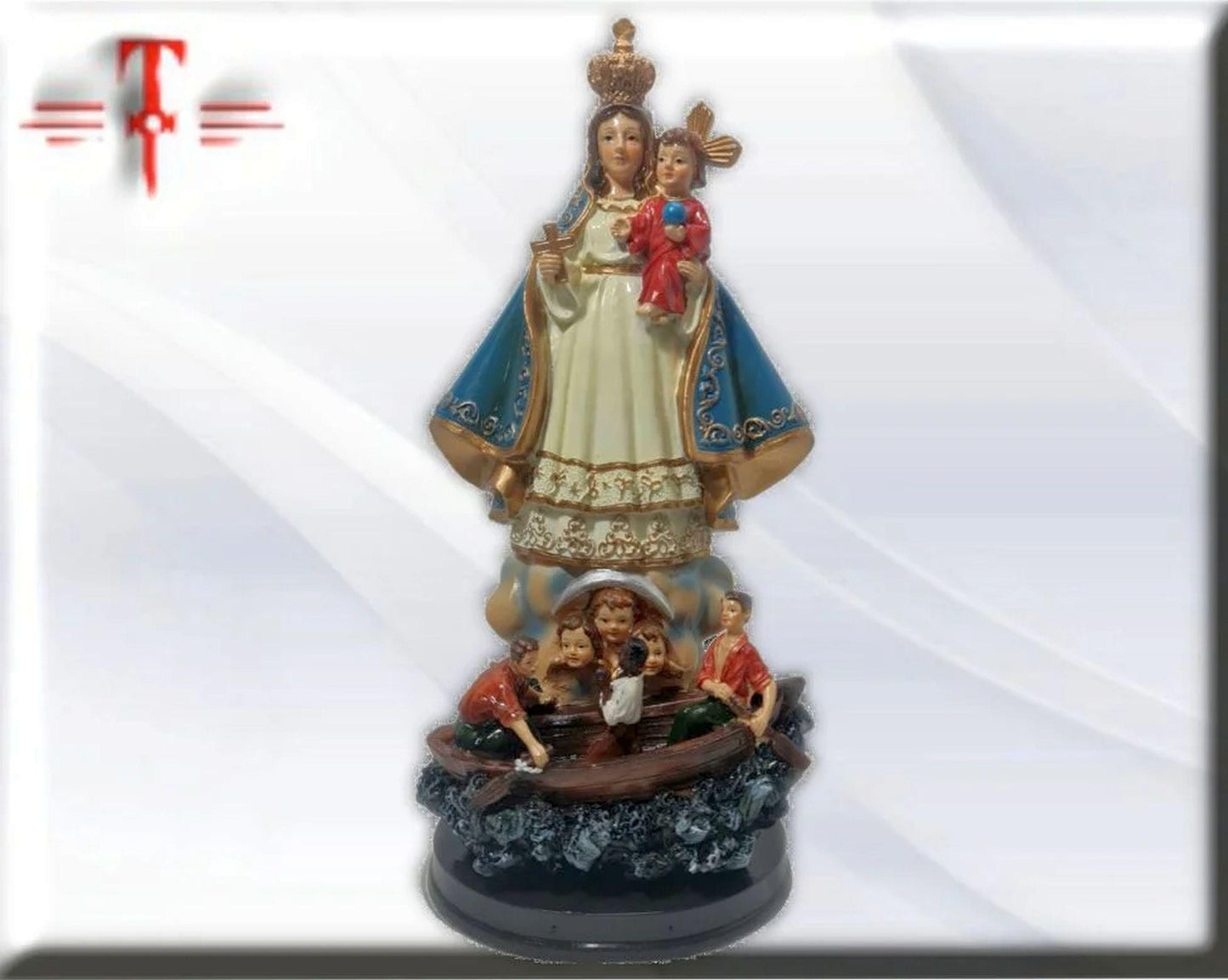 Unsere Liebe Frau der Barmherzigkeit aus blauem Kupfer, katholische Heilige und Jungfrauen, religiöse Produkte