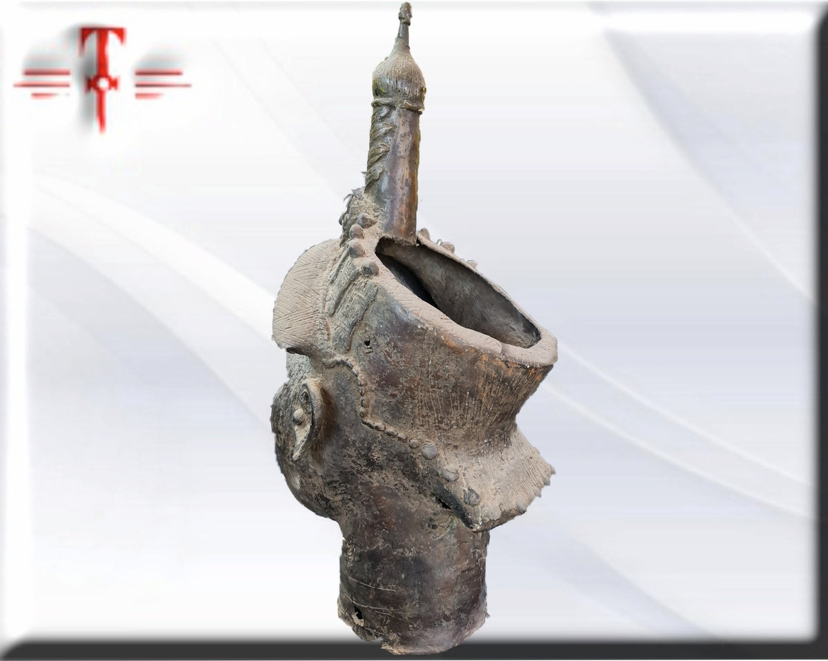 Ifá-Büste, Afrikanische Kunst, Yoruba, Bronzeskulptur 6 Kilogramm