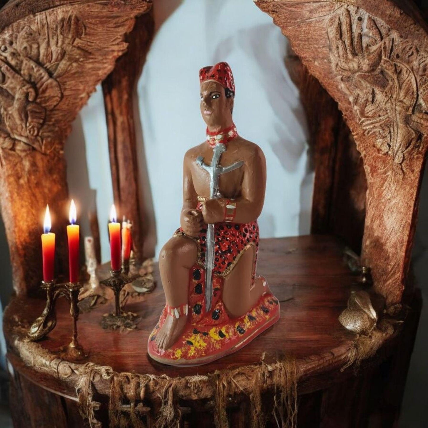 Exu Gipsfigur Tranca Ruas, Candomble, Kimbisa, Umbanda