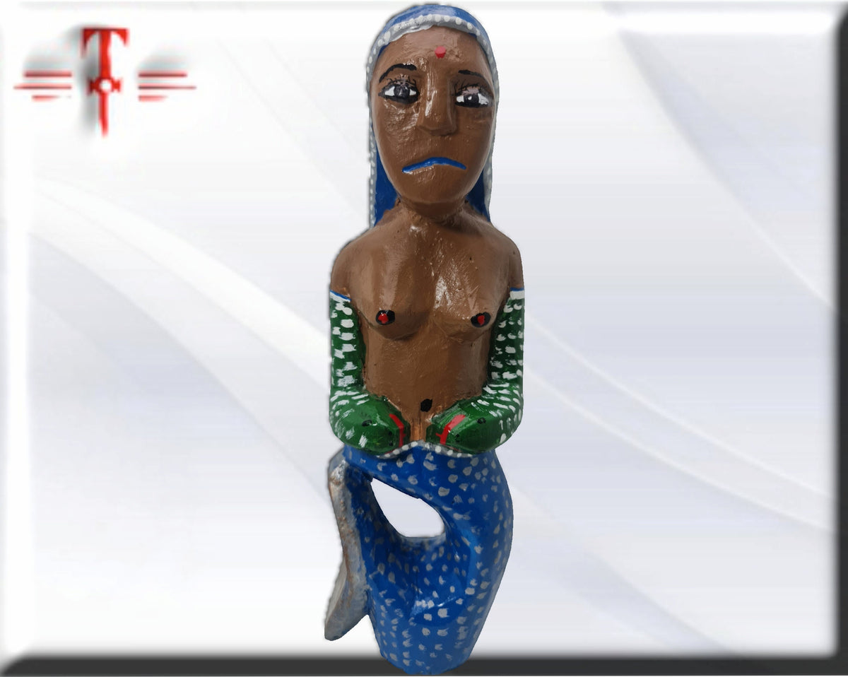 Escultura madera Mami Wata  , original de Africa ( Benín ) Yemaya