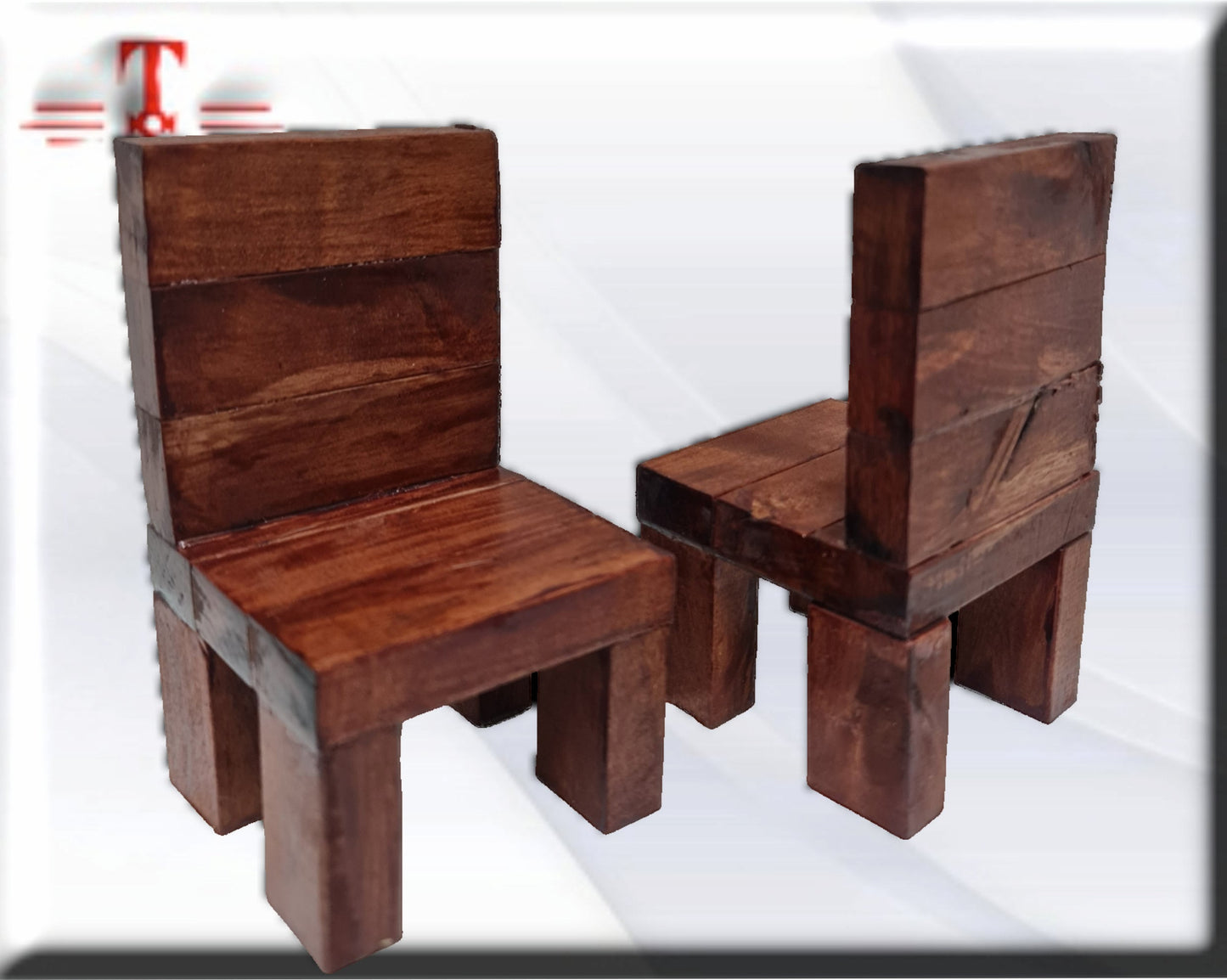 Pareja de sillas de madera para los jimaguas , santería , palo Mayombe
