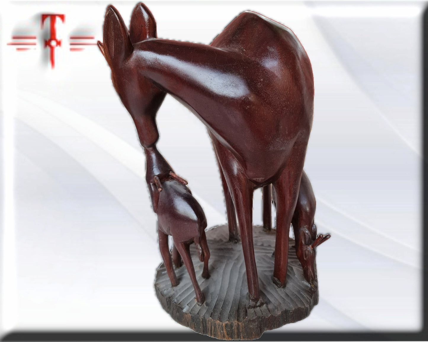 Estatua Familia Animales ciervos , Arte Africano  , Galería de arte , Antigüedad , artesanía africana
