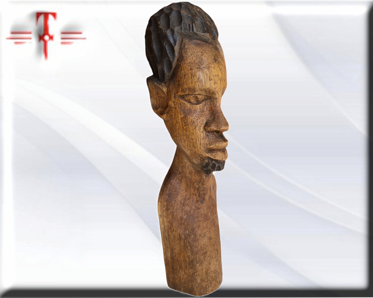 Busto hombre Africano  Mali , artesanía africana , Arte africano , Galería de arte , antigüedad