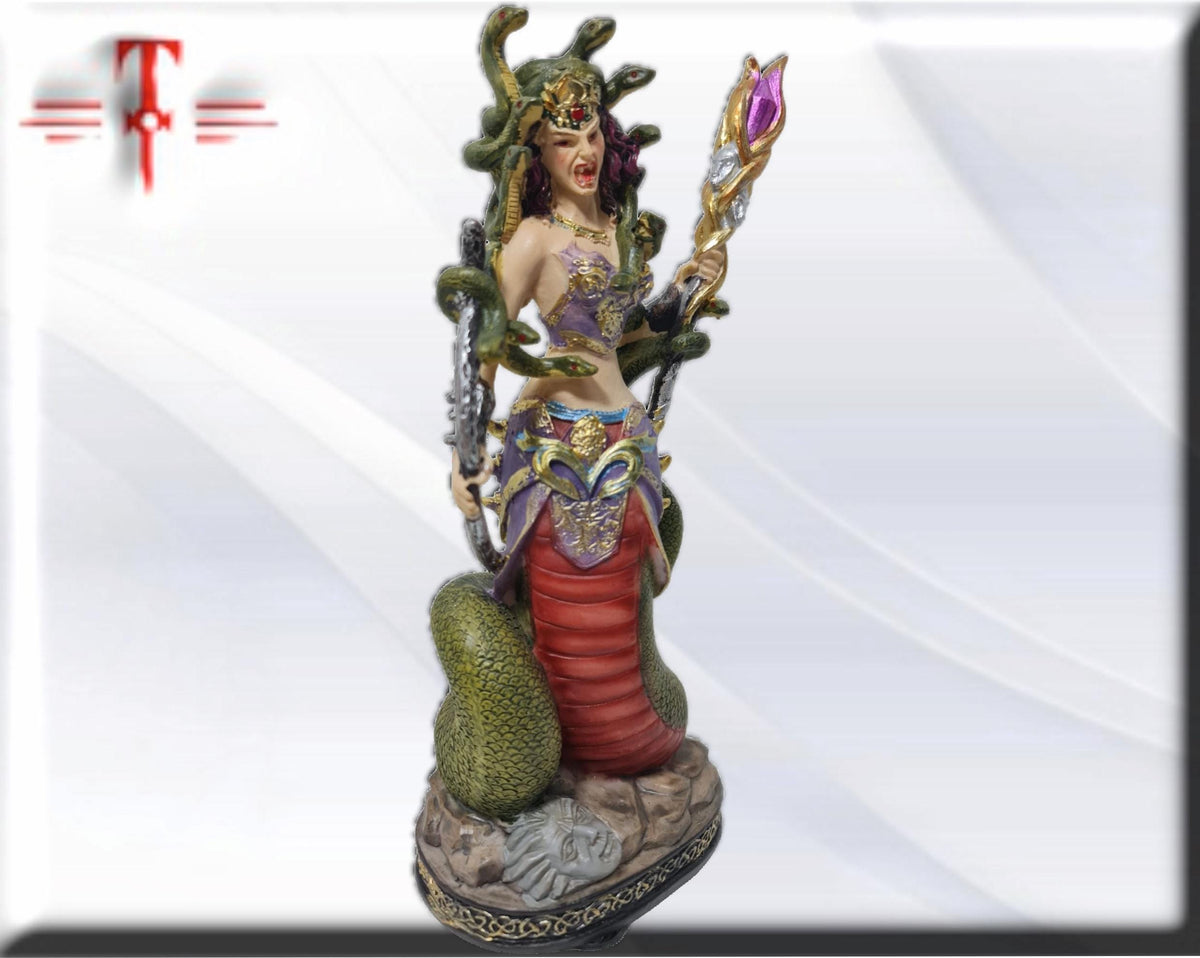Medusa-Statue, mythologische Götter, esoterische und religiöse Gegenstände, handbemalt