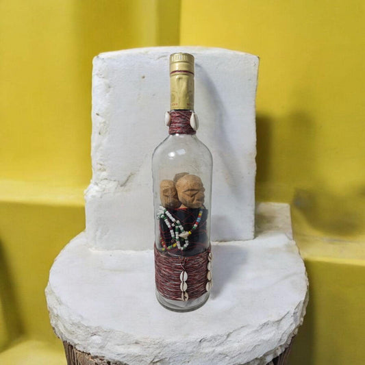 Vodoun Togbosu Zauberflasche, Schutz vor Hexerei und den Toten, Fon, Yoruba, Santeria, Palo Mayombe.
