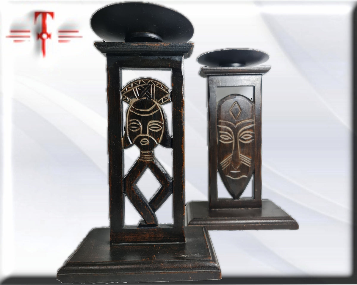 Afrikanische Kerzenhalter, afrikanische Kunst, Kunstgalerie, handgefertigt