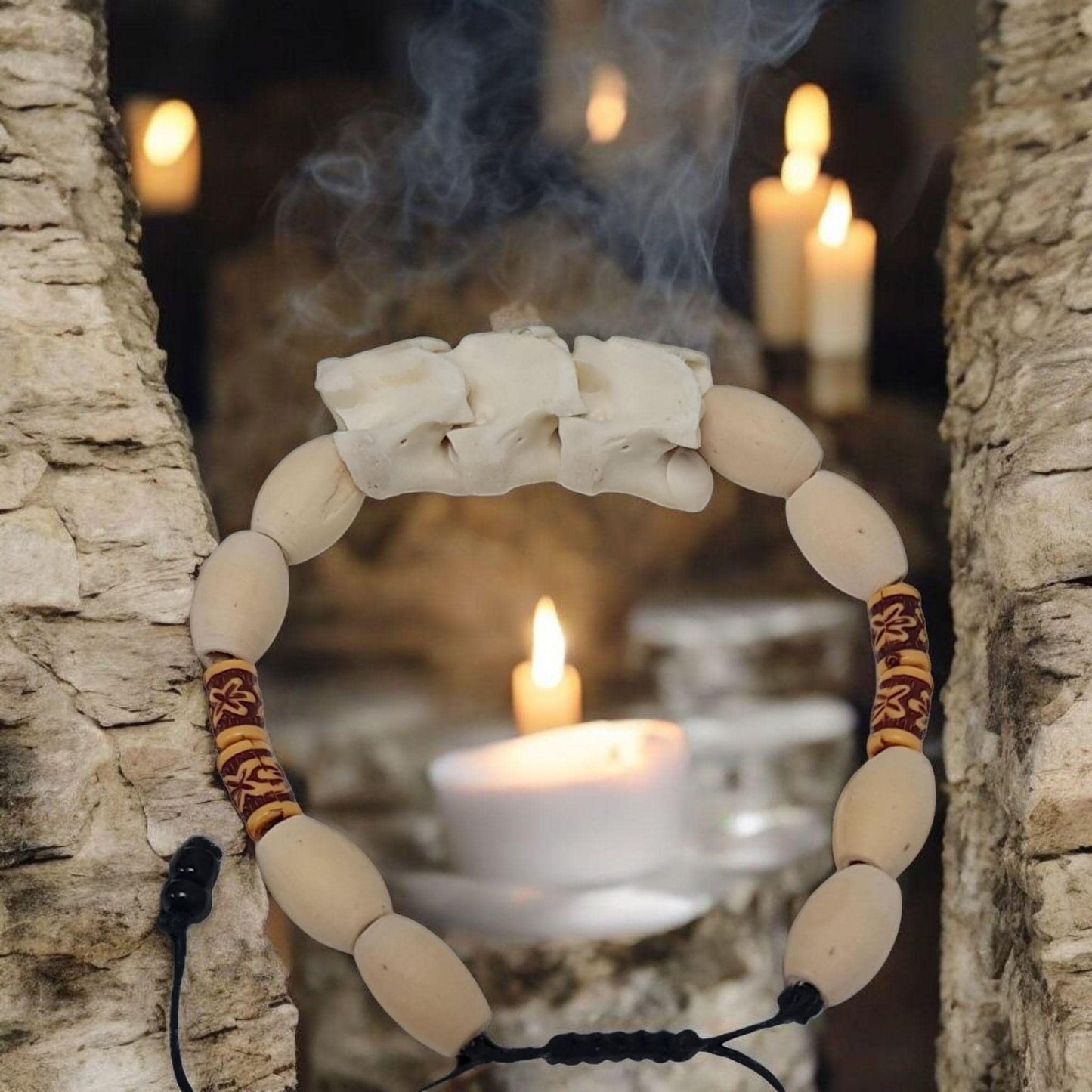 Afrikanisches Schlangenknochenarmband, Schutz, Glück, Vodou Fon Geheimnisse