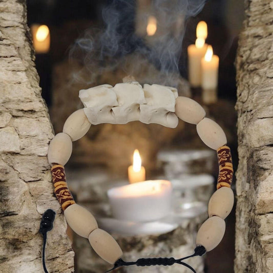 Afrikanisches Schlangenknochenarmband, Schutz, Glück, Vodou Fon Geheimnisse