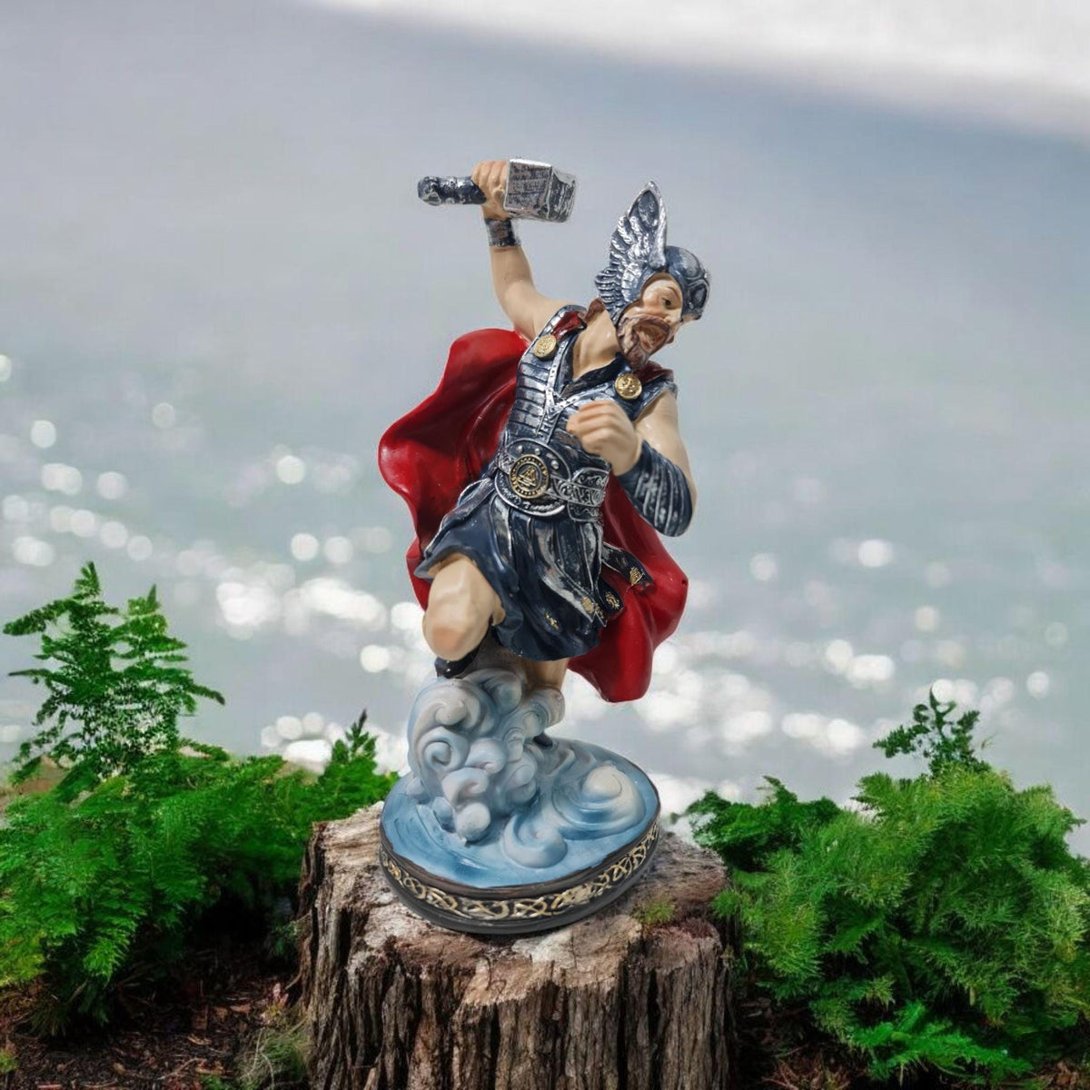 Statue des Gottes Thor, mythologische Götter, esoterische und religiöse Gegenstände, handbemalt