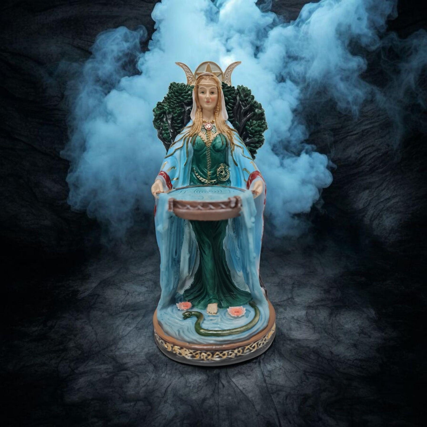 Statue der Göttin Danu, mythologische Götter, esoterische und religiöse Gegenstände, handbemalt