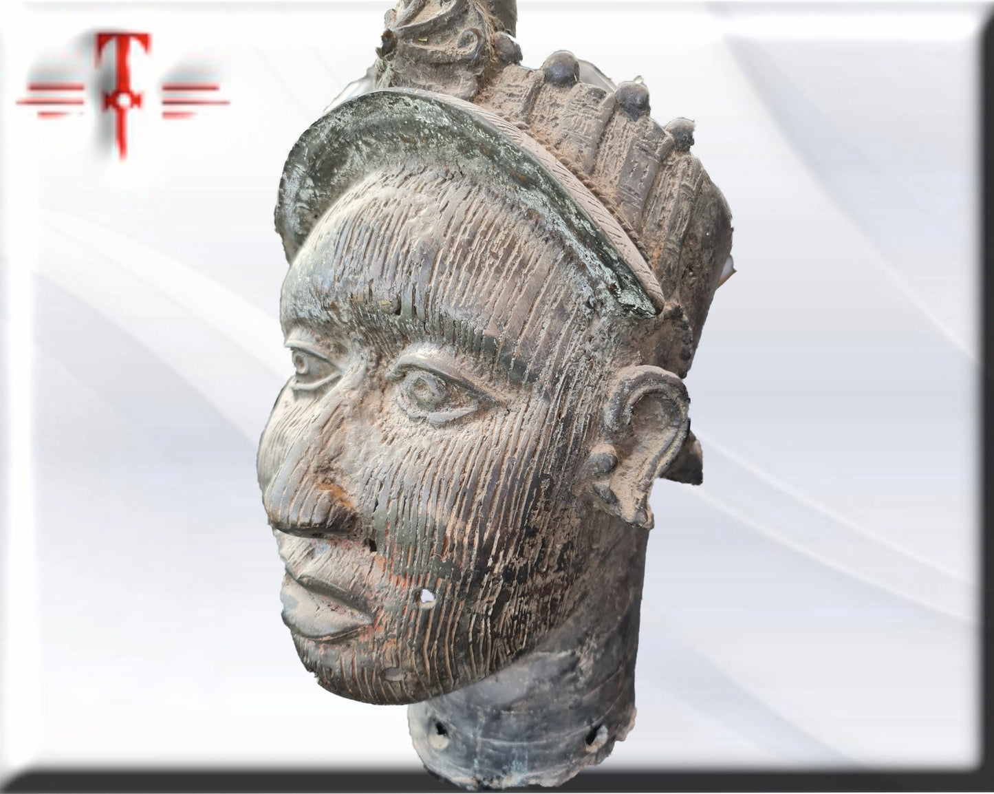 Ifá-Büste, Afrikanische Kunst, Yoruba, Bronzeskulptur 6 Kilogramm