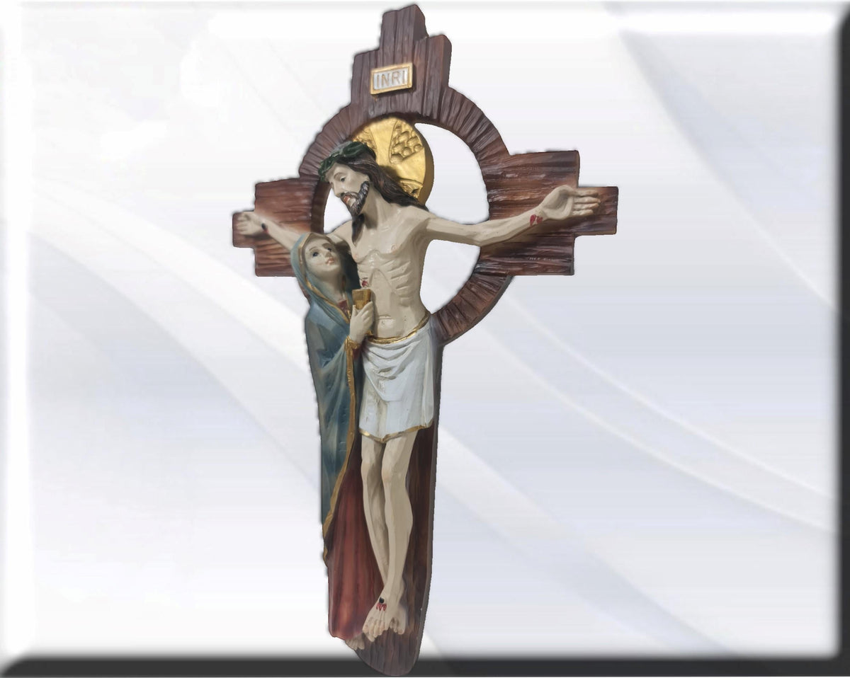 Crucifijo Cruz con Maria  . Catholic Saints and Virgins, Religious products,