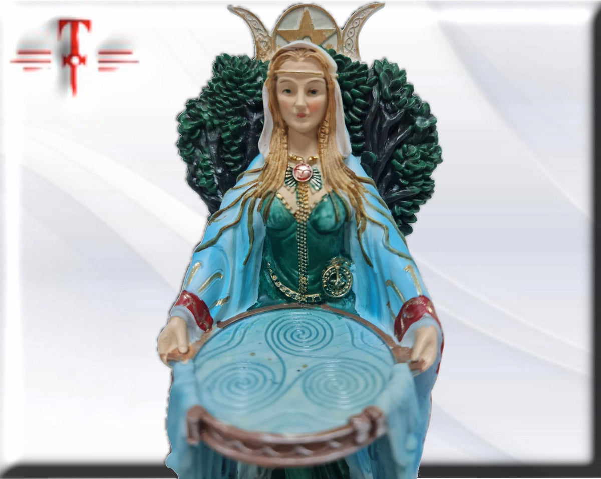 Statue der Göttin Danu, mythologische Götter, esoterische und religiöse Gegenstände, handbemalt