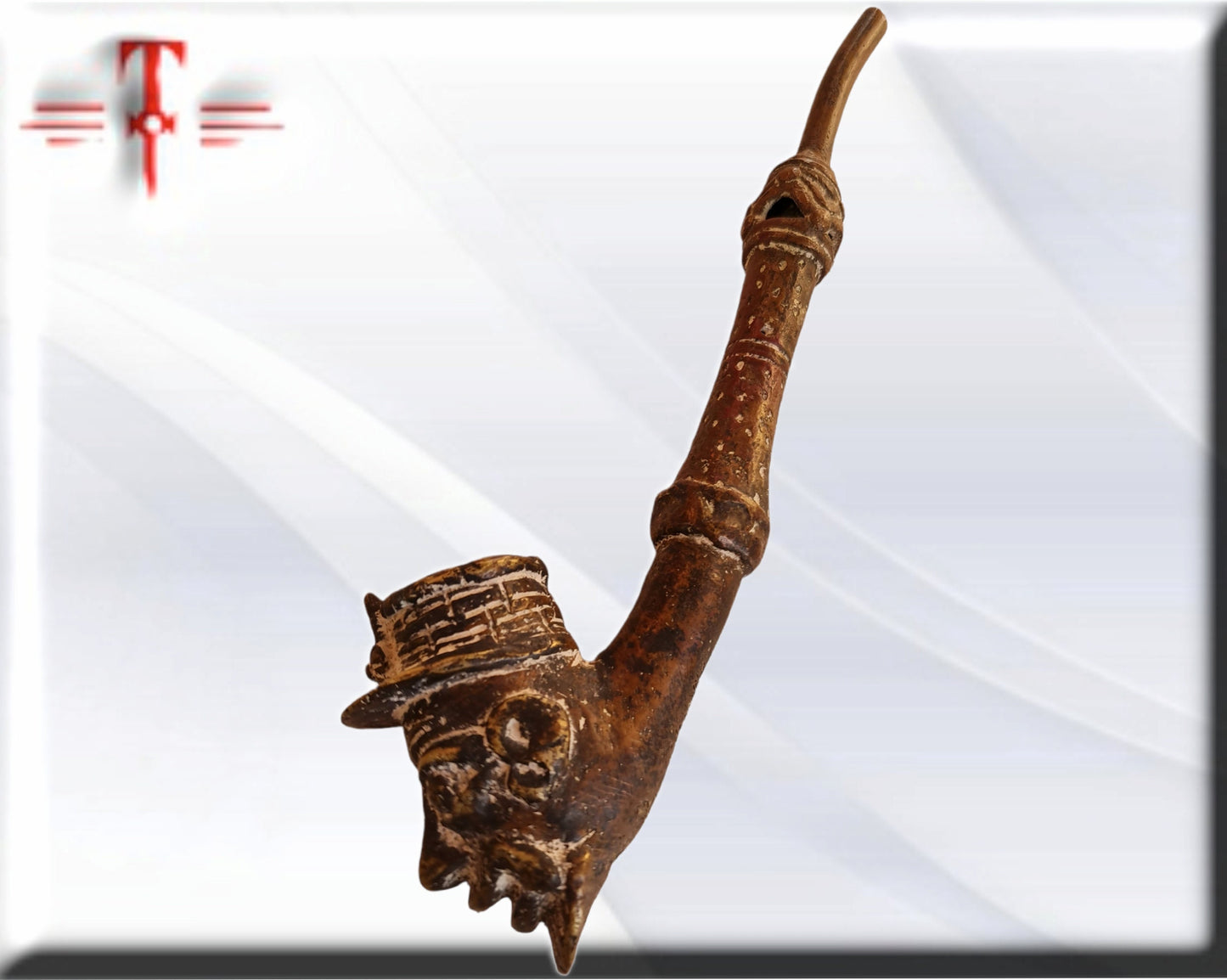 Antigua Pipa bronce  Arte africano , galería de arte