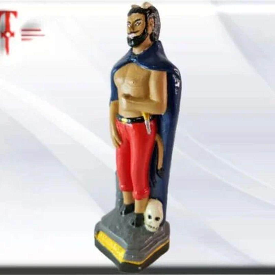Exú Gipsfigur Tranca rua das almas, Candomble, kimbisa, Umbanda