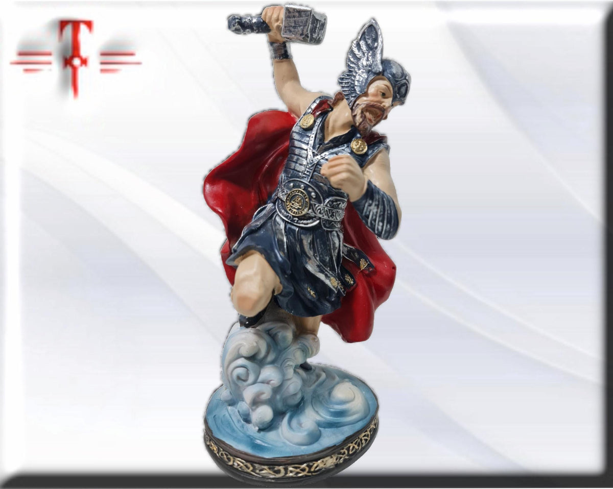 Statue des Gottes Thor, mythologische Götter, esoterische und religiöse Gegenstände, handbemalt