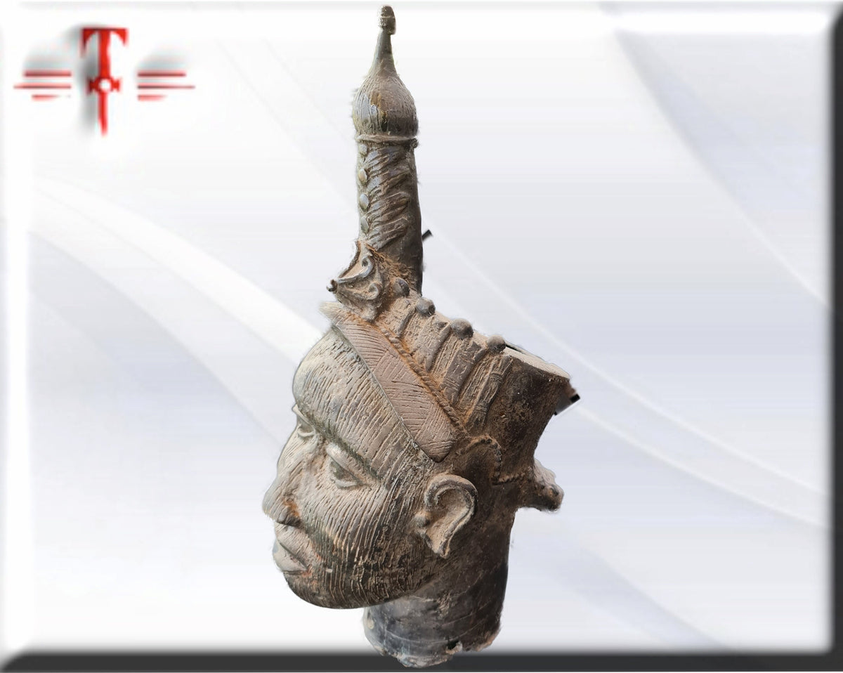 Ifá-Büste, Afrikanische Kunst, Yoruba, Bronzeskulptur 6 Kilogramm